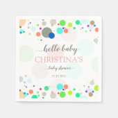 ハローベビーカラフルドットベビーシャワー スタンダードカクテルナプキン (正面)