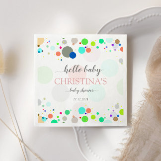 ハローベビーカラフルドットベビーシャワー スタンダードカクテルナプキン