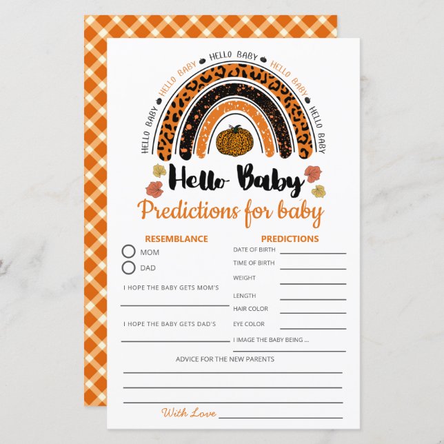 ハローベビーガールカボチャ男女兼用予測 (正面/裏面)