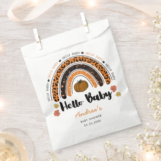 ハローベビーガールカボチャ赤ちゃんシャワー フェイバーバッグ (クリップ留めされた状態)