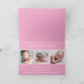 ハローベビーガールフォトシンプル誕生 案内状 (内部)