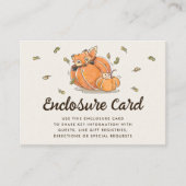 ハローベビーキツネ秋の赤ちゃんシャワー表示シャワー エンクロージャーカード (正面)