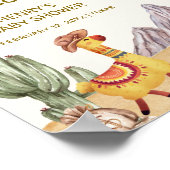 ハローベビーサクタスラマカウボーイベビーシャワーウェルカム ポスター (角)