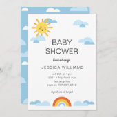 ハローベビーサンクラウドレインボーベビーシャワー招待状 招待状 (正面/裏面)