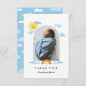 ハローベビーサンクラウドレインボー写真ありがとう サンキューカード (正面/裏面)