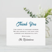ハローベビーシャワーグレイ海の下のホエールブルー サンキューカード (スタンド正面)