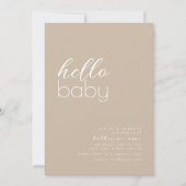 ハローベビーシャワーパーティの招待状テンプレートベージュ 招待状 (正面)