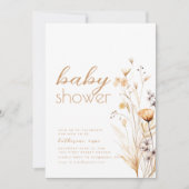 ハローベビーシャワーパーティの招待状テンプレートホワイト 招待状 (正面)