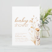 ハローベビーシャワーパーティの招待状テンプレートホワイト 招待状 (スタンド正面)