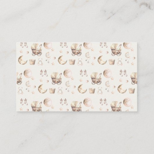 ハローベビーシャワーボホ服女おむつラッフル エンクロージャーカード (裏面)