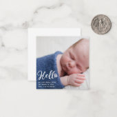 ハローベビーシンプルフォトCHIC誕生発表 ノートカード (正面/裏面インサイチュ)