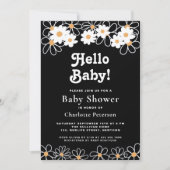 ハローベビージェンダー中立デイジーベビーシャワー 招待状 (正面)