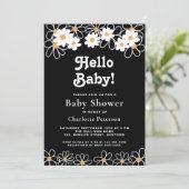ハローベビージェンダー中立デイジーベビーシャワー 招待状 (スタンド正面)