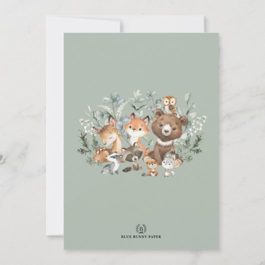 ハローベビーズボホウッドランドツインベビーシャワー 招待状 (裏面)