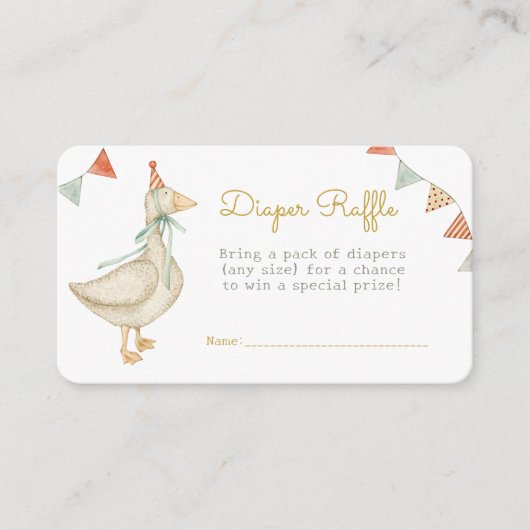 ハローベビーダックトイズベビーシャワーおむつラッフル エンクロージャーカード (正面)