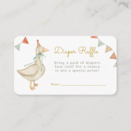 ハローベビーダックトイズベビーシャワーおむつラッフル エンクロージャーカード