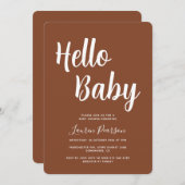 ハローベビーテラコッタベビーシャワー招待状 招待状 (正面/裏面)