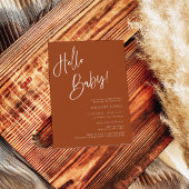 ハローベビーテラコッタボヘミアンベビーシャワー 招待状
