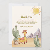 ハローベビーデザートサボスラマカウボーイベビーシャワー サンキューカード (正面)