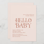 ハローベビーニュートラルモダンベビーシャワー 招待状 (正面/裏面)