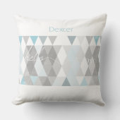 ハローベビーハローワールド抽象芸術三角形 クッション (正面)