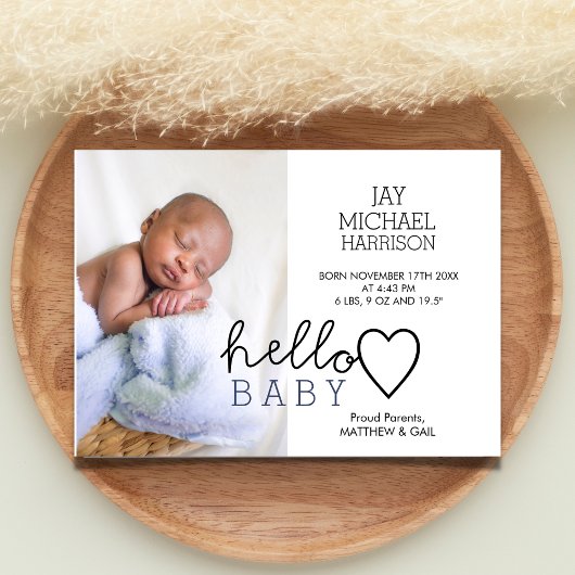 ハローベビーハートボーイズ誕生 案内状