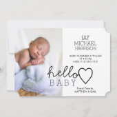 ハローベビーハートボーイズ誕生 案内状 (正面)