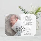 ハローベビーハート女子の誕生発表 案内状 (スタンド正面)