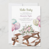 ハローベビーバルーンピクニックパークニュートラルシャワー 招待状 (正面)