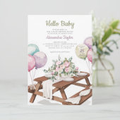 ハローベビーバルーンピクニックパークニュートラルシャワー 招待状 (スタンド正面)