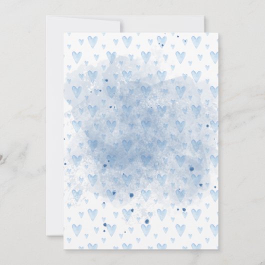 ハローベビーバレンタインデー男の子シャワー 招待状 (裏面)