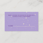 ハローベビーパープルドリームおむつラッフルベビーシャワー エンクロージャーカード (裏面)