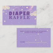 ハローベビーパープルドリームおむつラッフルベビーシャワー エンクロージャーカード (正面/裏面)