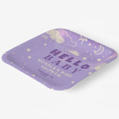 ハローベビーパープルドリーム赤ちゃんシャワー紙プレート ペーパープレート (傾斜あり)