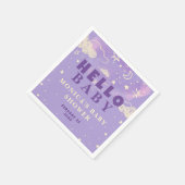 ハローベビーパープルドリーム赤ちゃんシャワー スタンダードカクテルナプキン (角)