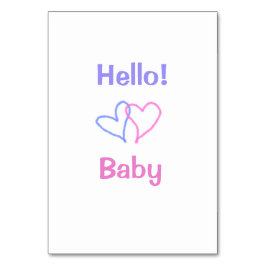 ハローベビーピンクパープルハート名water color boho テーブルナンバー