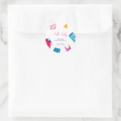 ハローベビーピンクブルー服ベビーシャワー ラウンドシール (バッグ)