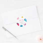 ハローベビーピンクブルー服ベビーシャワー ラウンドシール (封筒)