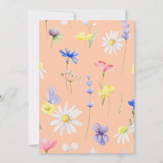 ハローベビーピーチフローラベビーシャワー招待状 招待状 (裏面)