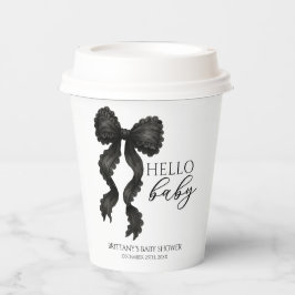 ハローベビーブラックボウベビーシャワーモダン 紙コップ