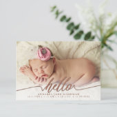 ハローベビーブロンズ生誕発表写真カード 案内状 (スタンド正面)