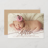 ハローベビーブロンズ生誕発表写真カード 案内状 (正面/裏面)