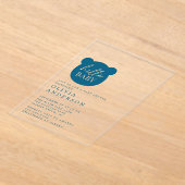 ハローベビーベアーベイビーシャワー アクリル招待状 (レイダウン)