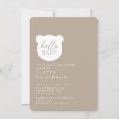 ハローベビーベアーベイビーシャワー 招待状 (正面)