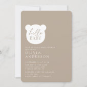ハローベビーベアーベイビーシャワー 招待状 (正面)