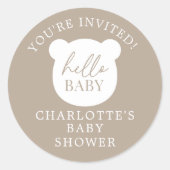 ハローベビーベア招待されました ラウンドシール (正面)