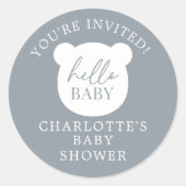 ハローベビーベア招待されました ラウンドシール (正面)