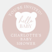 ハローベビーベア招待されました ラウンドシール (正面)