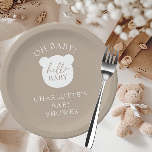 ハローベビーベア男の子 ペーパープレート