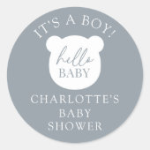 ハローベビーベア男の子 ラウンドシール (正面)